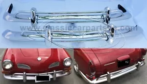 Volkswagen Karmann Ghia US style (1970-1971) bumpers by stainless steel NEW - Picture 1 of 5