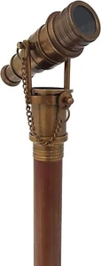 Bastone da passeggio telescopio finitura antica costume canna legno pieghevole palissandro sti - Foto 1 di 9