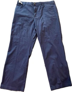 Herren Croft & Barrow klassische Passform pflegeleicht flache vorne lässige khakifarbene Hose marineblau - Bild 1 von 7
