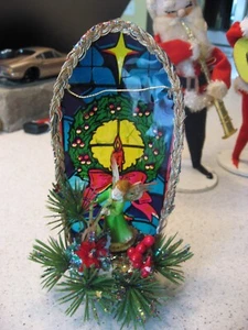 Decorazione natalizia vintage in plastica colorata con angelo circa 7"T - Foto 1 di 3