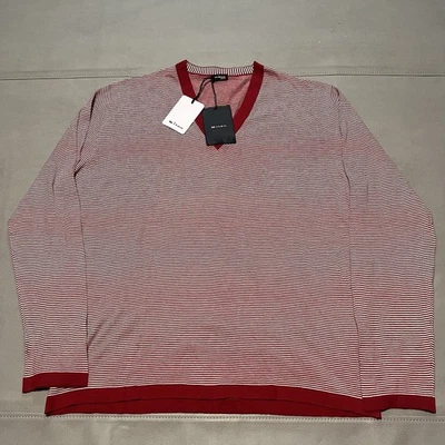 Nueva Camiseta Kiton Napoli Hombres Rayas Rojas Manga Larga Dinero Antiguo Silencioso Lujo-52/XL- Foto 1 de 4