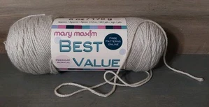 Mary Maxim Mejor Valor 6oz 342 Yardas 1 Madeja 4 Plata Mediana - Imagen 1 de 4