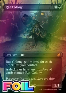 x1 Rat Colony SPG MTG 56 FOIL BORDERLESS MYTHIC M/NM 1x - Bild 1 von 3