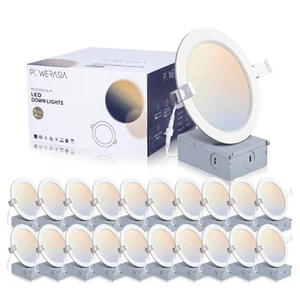 20 Pack 6 Inch LED Recessed Lighting with Junction Box, 5CCT 2700K/3000K/4000... - Picture 1 of 7