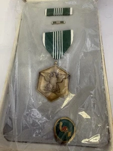 🇺🇸 Medalla de Encomio del Ejército de los Estados Unidos con Certificado y Estuche Premio Militar de la Era de Vietnam - Imagen 1 de 10