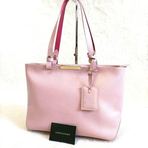 Rare LONGCHAMP Le Foulonne City Pink Leather Tote Bag A4 from Japan - Picture 1 of 24