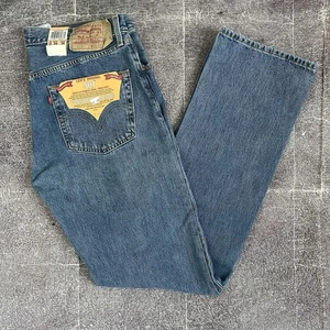 NWT Men's Vintage Y2K Levi's Original 501 Button Fly Light Blue Jeans Sz 34 X 36 - Picture 1 of 6