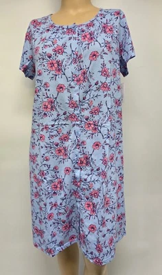 Womens Short Sleeve Nightgown Croft & Barrow Blue Floral Cotton Blend Knit NWT - Image 1 of 3