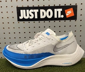 Nike ZoomX Vaporfly Next % 2 White Blue Running Shoes CU4111-102 Men’s Size 15 - Picture 1 of 10