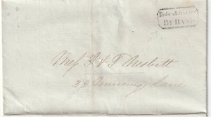 1838 H/S DA CONSEGNARE A MANO SIR JOHN HALL SANTA CATERINA DOCK LONDRA LETTERA - Foto 1 di 4