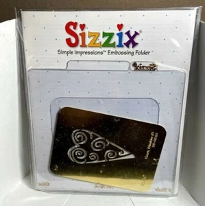 Sizzix Ellison Simple Impressions Embossing Folder * NEW * Heart with swirls - Picture 1 of 1