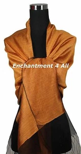 Großes 76" x 27" handgefertigtes doppellagiges Seidentuch Schal Halstuch, orange einfarbig - Bild 1 von 5
