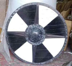Mittelalterliches Ehrfurchtholz Wikingerschild kampfbereites Schild Holzschild - Bild 1 von 5
