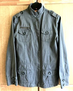 SCHICKE CANAVAS JACKE - BLAZER - SCHIEFER GRAU - Gr. 36-38 - MILITARY - Bild 1 von 4