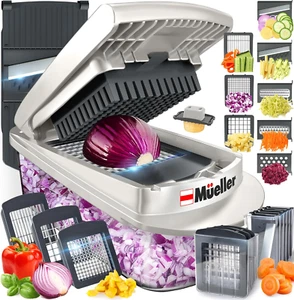 Profi 10-in-1, 8 Klingen Gemüsehacker, Zwiebelfleischer, Schneider, Würfelschneider, Eierschneider - Bild 1 von 12