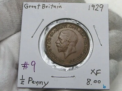 XF 1929 ½ Penny George V Great Britain ½P. GB.  #9 - Image 1 of 4