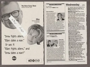 Vintage 1997 ELLEN DeGENERES ABC Magazine AD ~ The DREW CAREY SHOW - Picture 1 of 1