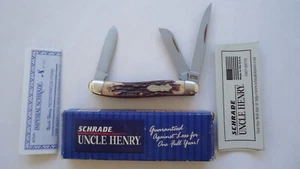 SCHRADE USA 897UH PREMIUM STOCKMAN UNCLE HENRY KNIFE - Picture 1 of 18