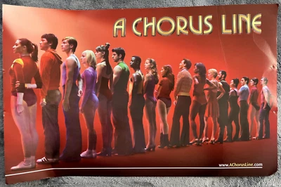 A Chorus Line Theatre Window Card 2008 Revival Unsigned Dance Performance 14x22 - Image 1 of 4