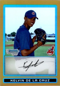 2009 Bowman Chrome Prospects Gold Refractors #BCP9 Kelvin de la Cruz /50