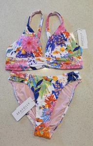 Seafolly Under The Sea Longline Tri Bikini Set Size AU-10/12 RRP $220 - Picture 1 of 8