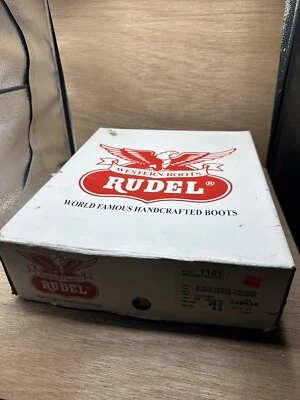 VINTAGE RUDEL Cowboy Boots Mens 9 EE Black Italian Black Deer LEATHER Western - Image 1 of 4