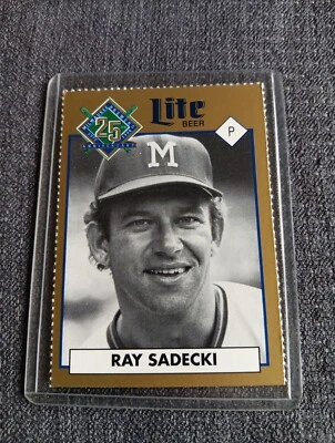 RAY SADECKI  1994 MILWAUKEE BREWERS MILLER BREWING RARE BASEBALL CARD SGA - Image 1 of 2