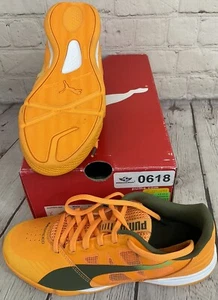 Puma evoSPEED Sala 103140 07 Men's Shoes Color Orange Olive Sharp Green Size 4.5 - Picture 1 of 8