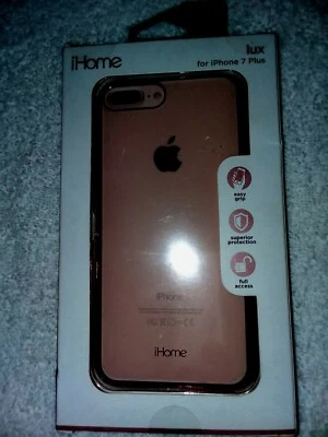 FUNDA TRANSPARENTE IHOME 7 PLUS LUX CON CONTORNO ORO ROSA. ARTÍCULO NUEVO Foto 1 de 2