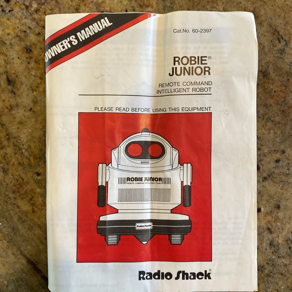 Radio Shack Remote Control Robie Junior Intelligent Robot Owners Manual 1986 9pp - Image 1 of 4