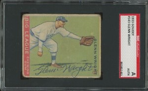 1933 Goudey #143 Glenn Wright SIGNED SGC Auto Brooklyn Dodgers  