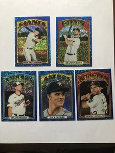 2021 topps heritage blue sparkle lot Scherzer, Greinke, Lowe, Yas, Laureano - Picture 1 of 1