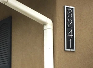 Address Plaque: Aluminum Vertical Rectangle House Number Sign 16"X 1/2"X 4 1/4" - Picture 1 of 12