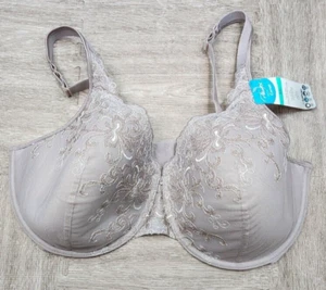 Playtex Women's 42DD Love My Curves Embroidered Underwire Bra Light Purple New - Picture 1 of 6