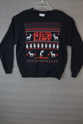 Champion Cincinnati Bear Christmas Sweat Shirt Black Size Large Cover
