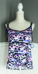 NEU Beach Bella Badeoberteil 20 Damen rosa lila Animal Print Neu mit Etikett - Bild 1 von 4