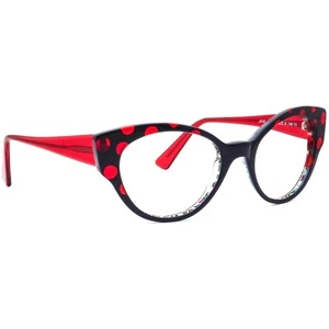 Jean Lafont Sunglasses Frame Only Dancing 3113 Dark Blue Red Polka Cat Eye 52mm - Picture 1 of 6