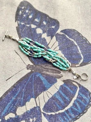 Pulsera con cuentas turquesa marca Lucky S/M Foto 1 de 3