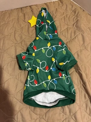 NUEVO SIN ETIQUETAS HOLIDAY NAVIDAD ÁRBOL MASCOTA SUDADERA CON CAPUCHA, TALLA GRANDE VERDE LUCES DE NAVIDAD Foto 1 de 4