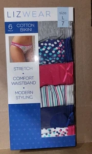 Lizwear Confezione 6 Mutandine Bikini Stile Moderno Pois Multi Taglia Large 7 - Foto 1 di 4