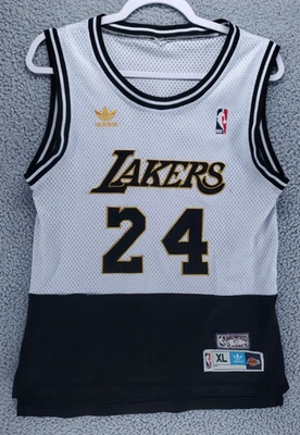 Camiseta Adidas Lakers Kobe Bryant XL #24 Hardwood Classics blanca negra Foto 1 de 4