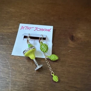 Betsey Johnson MARGARITA UND LIMETTE nicht passende OHRRINGE grün - neu mit Etikett - Bild 1 von 4
