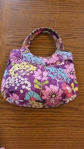 Vera Bradley Purple Pink Floral Butterflies "Flutterby" Quilted Handbag Perfect! - Picture 1 of 4
