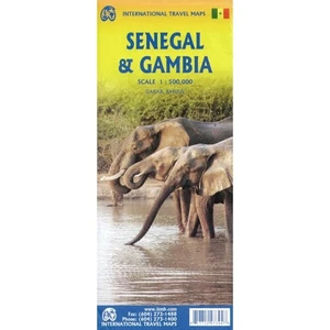 Senegal & Gambia Travel Reference Map, index, Banjul & Dakar steet maps - Imagen 1 de 4