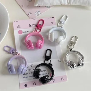 Gradient 3D Earphones Pendant Keychain Men Women Accessories - Picture 1 of 14