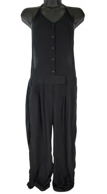 NWT BCBGGeneration Black Button-Up Backless One-Piece Jumpsuit Size 2 Vintage  - Image 1 of 4