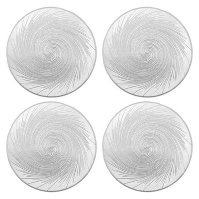 Easily Washable Round Placemat Set Elegant Design in Sturdy PVC Material - Bild 1 von 4