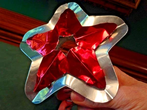 Oropel nacional MFG. CO. 7" ALUMINIO ROJO ESTRELLA ÁRBOL TOPPER, Nº 176, ALAMBRE ENROLLADO - Imagen 1 de 7