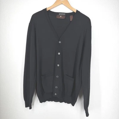 Винтажный Toscano мужской шерсти мериноса V шеи кардиган свитер размер M кнопка легкий - Изображение 1 из 4