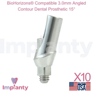 10x Bl0Horizons Compatible 3.0mm Angled Contour Dental Prosthetic 15° Int Hex - Picture 1 of 6
